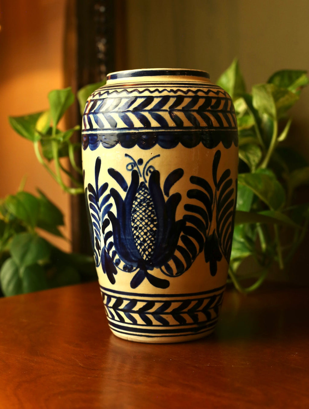 Romanian Blue & White Vase