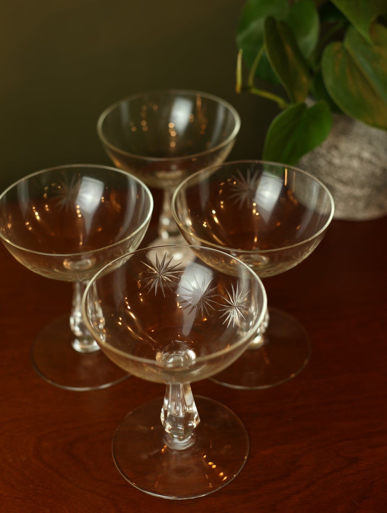 MCM Starburst Coupe Crystal Glasses