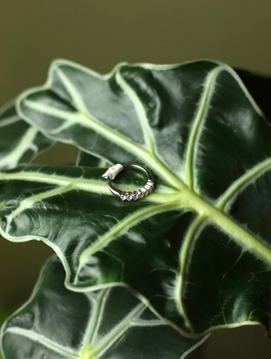 Faux Diamond Silver Tone Ring - Size 5.25