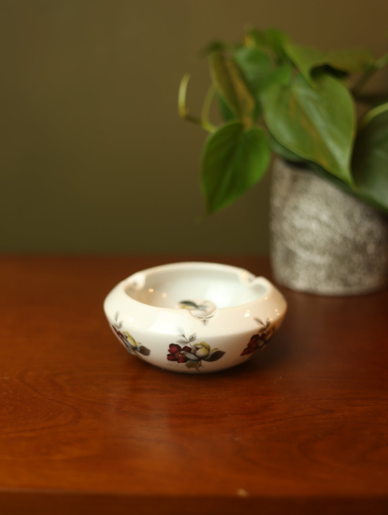 Vintage Floral Porcelain ashtray