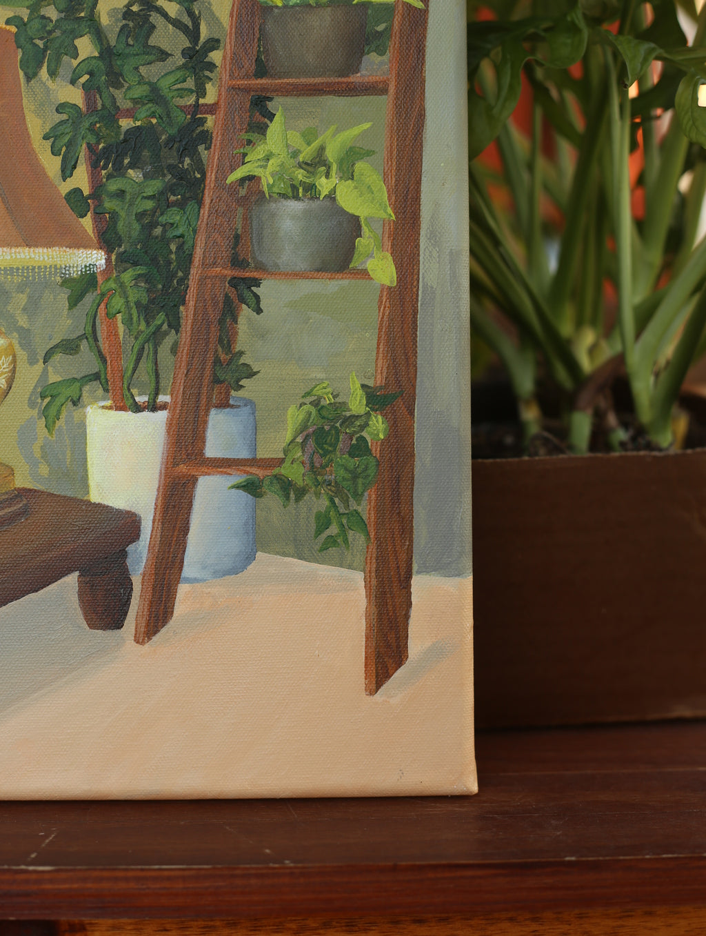 Still Life of a Lamp & Plants by Jess Howe