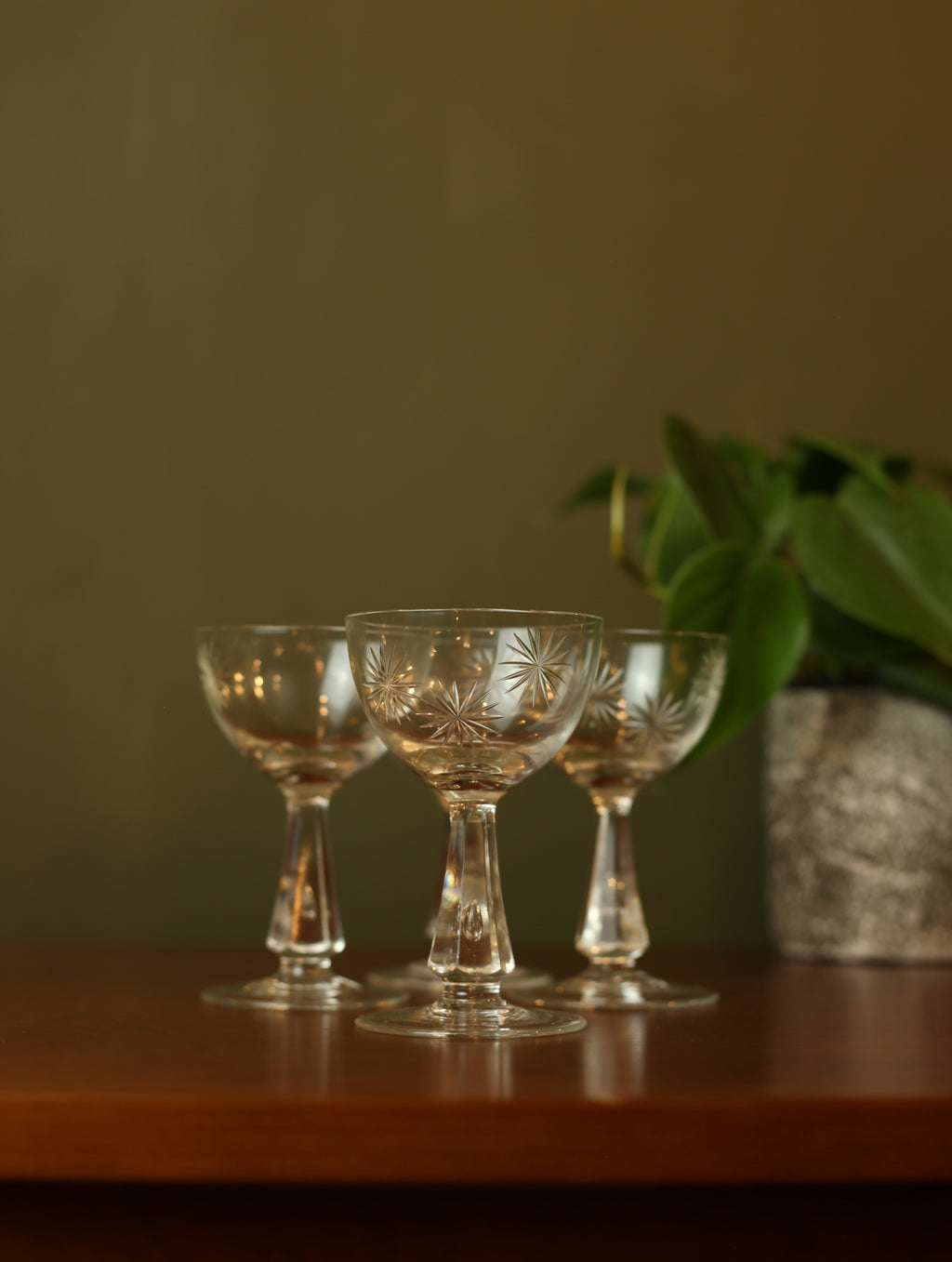 MCM Starburst Sherbet Crystal Glasses