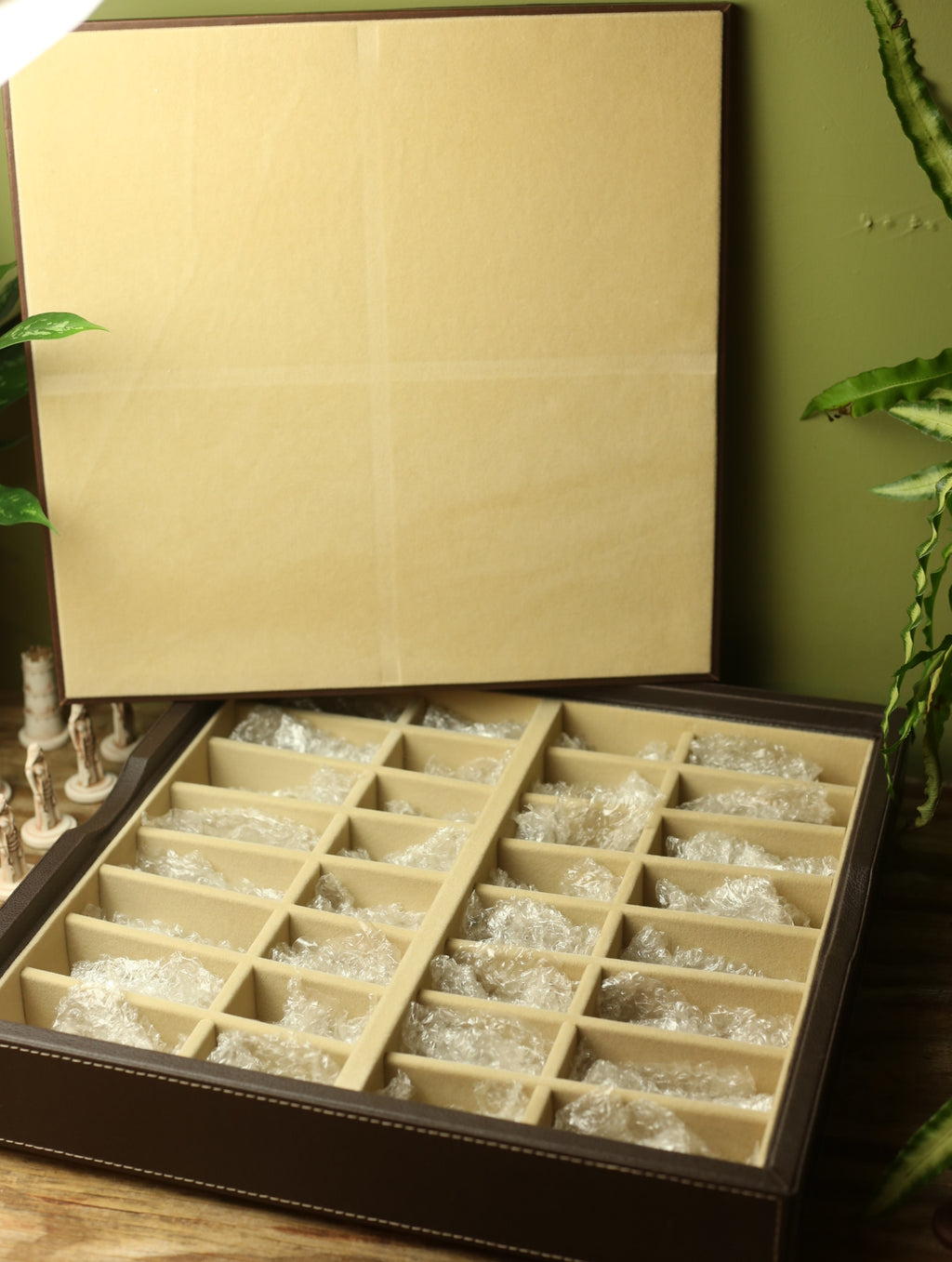 Handmade Vintage Style Chess Board with Hand carved Pieces