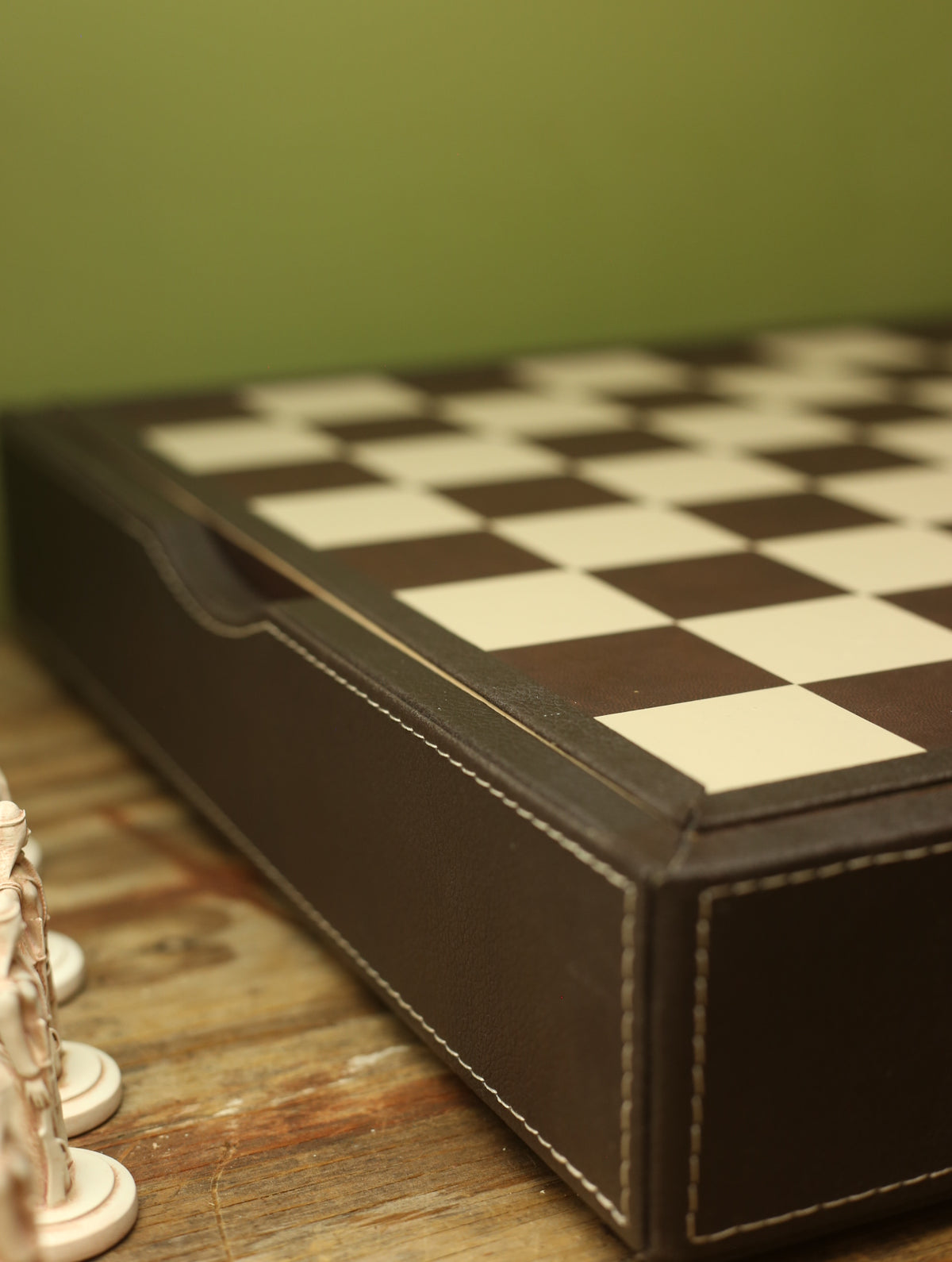 Handmade Vintage Style Chess Board with Hand carved Pieces