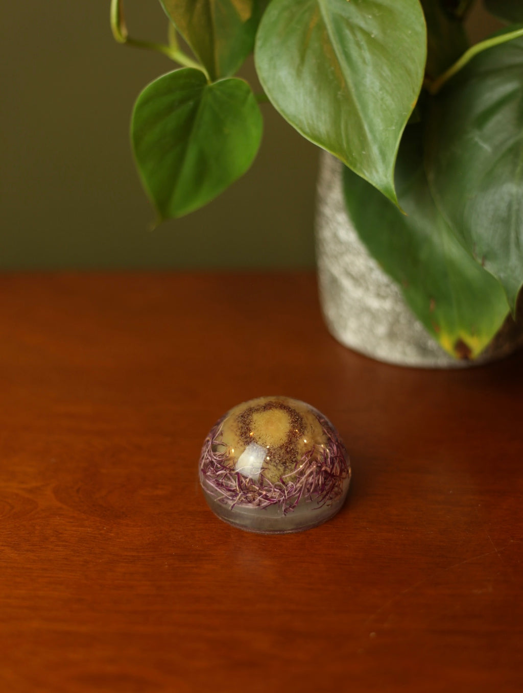 Pink Flower Resin Paperweight