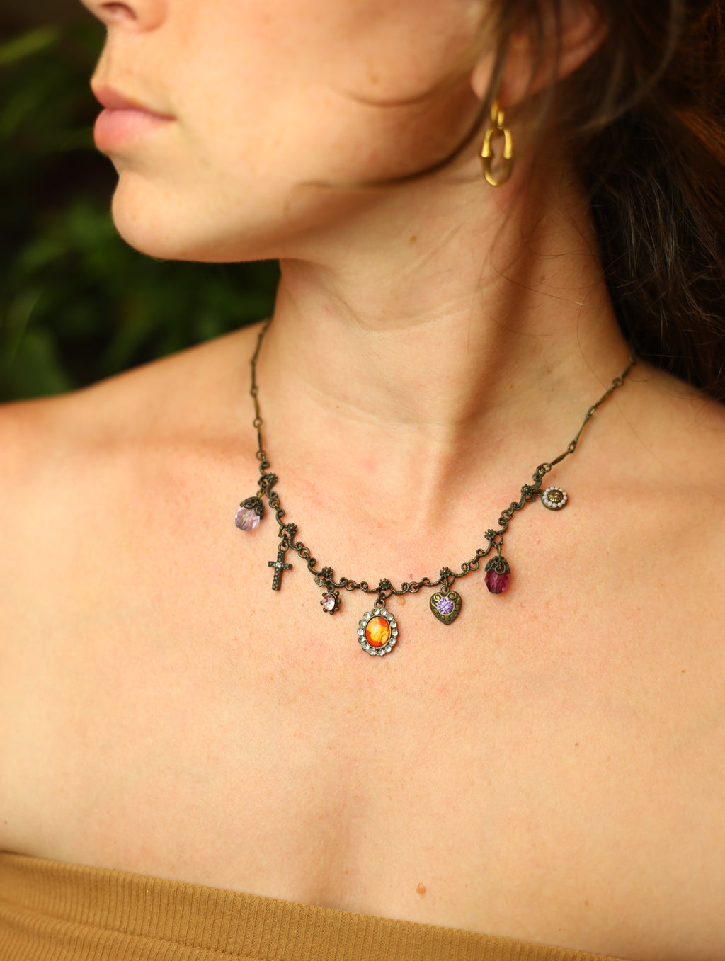 Brass Charm Necklace