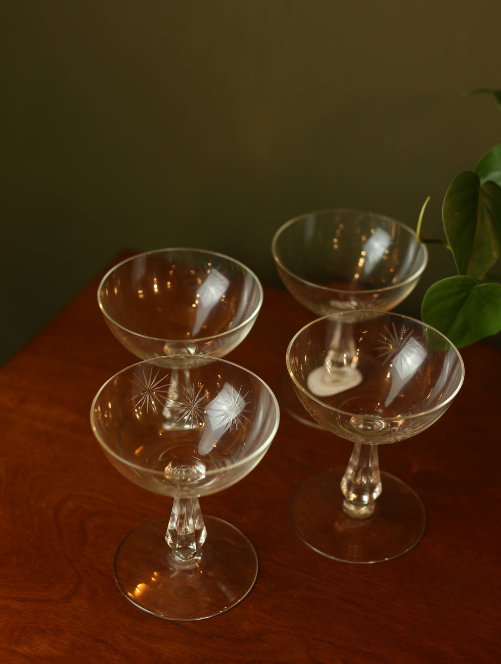 MCM Starburst Coupe Crystal Glasses