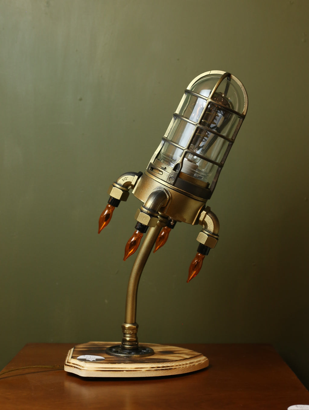 Brass Rocket Lamp