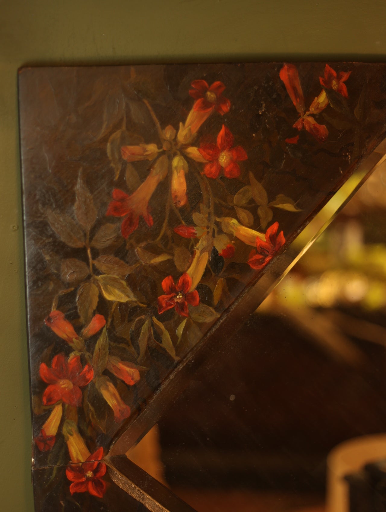 Large Hand Painted Floral Mirror