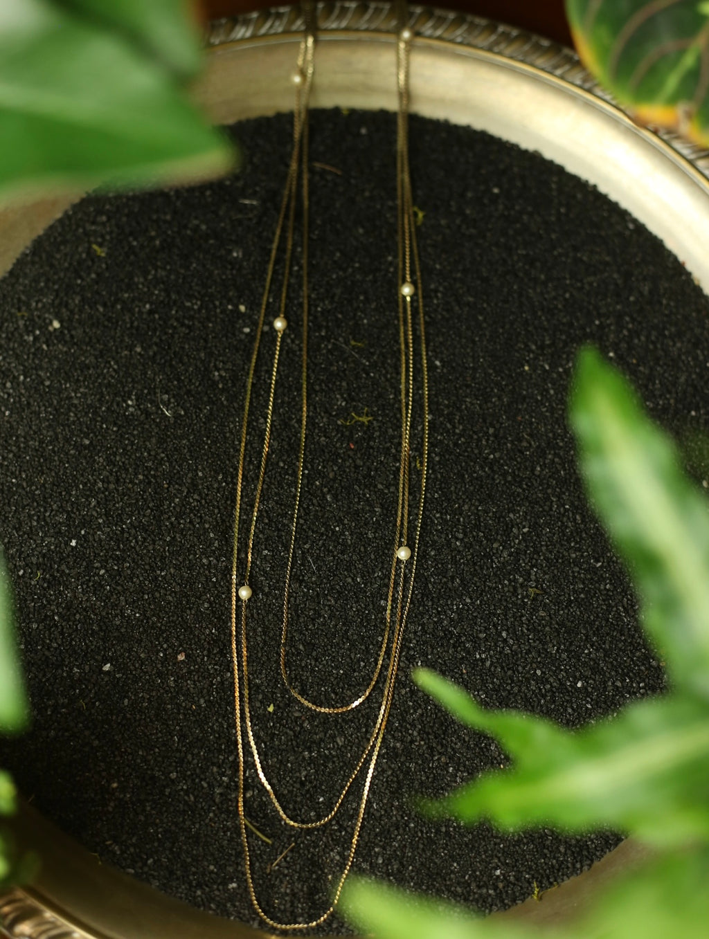 1980s Gold Tone Pearl Multi Layer Necklace by Sarah Coventry