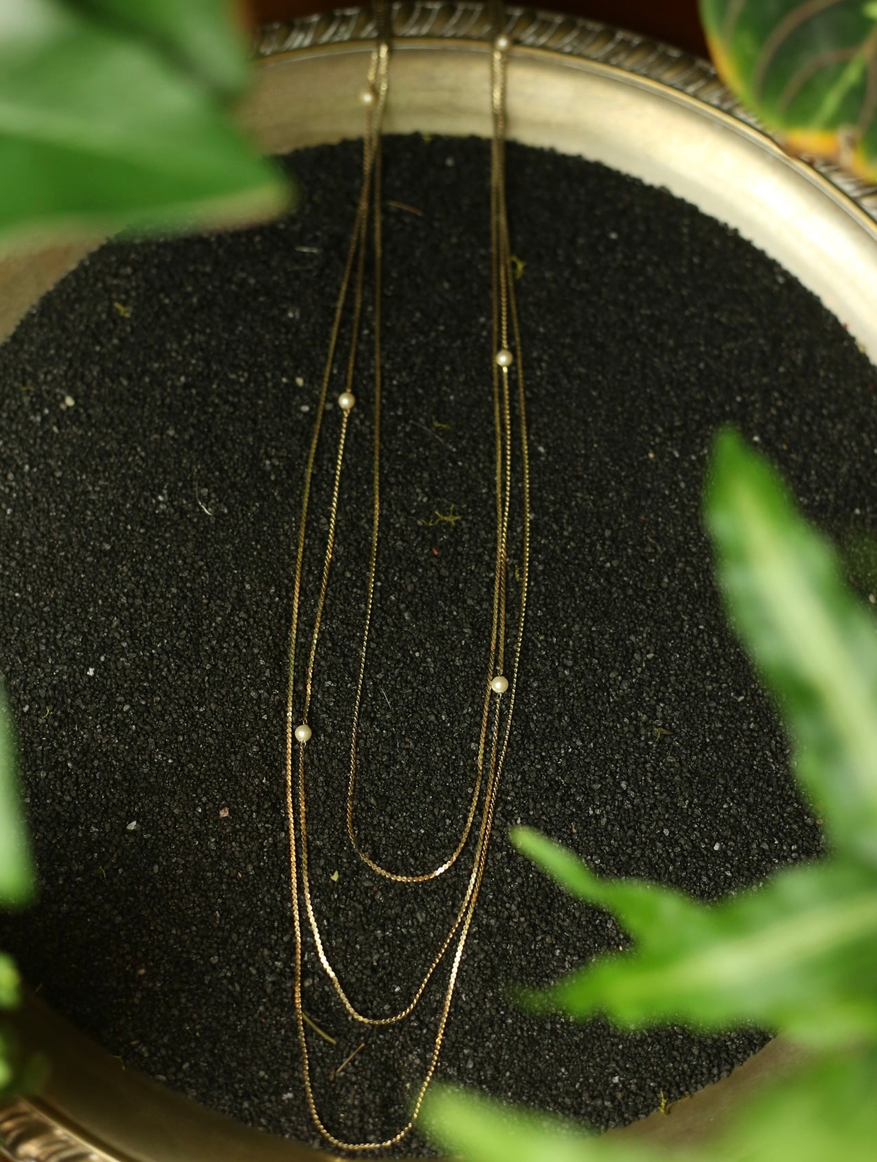 1980s Gold Tone Pearl Multi Layer Necklace by Sarah Coventry