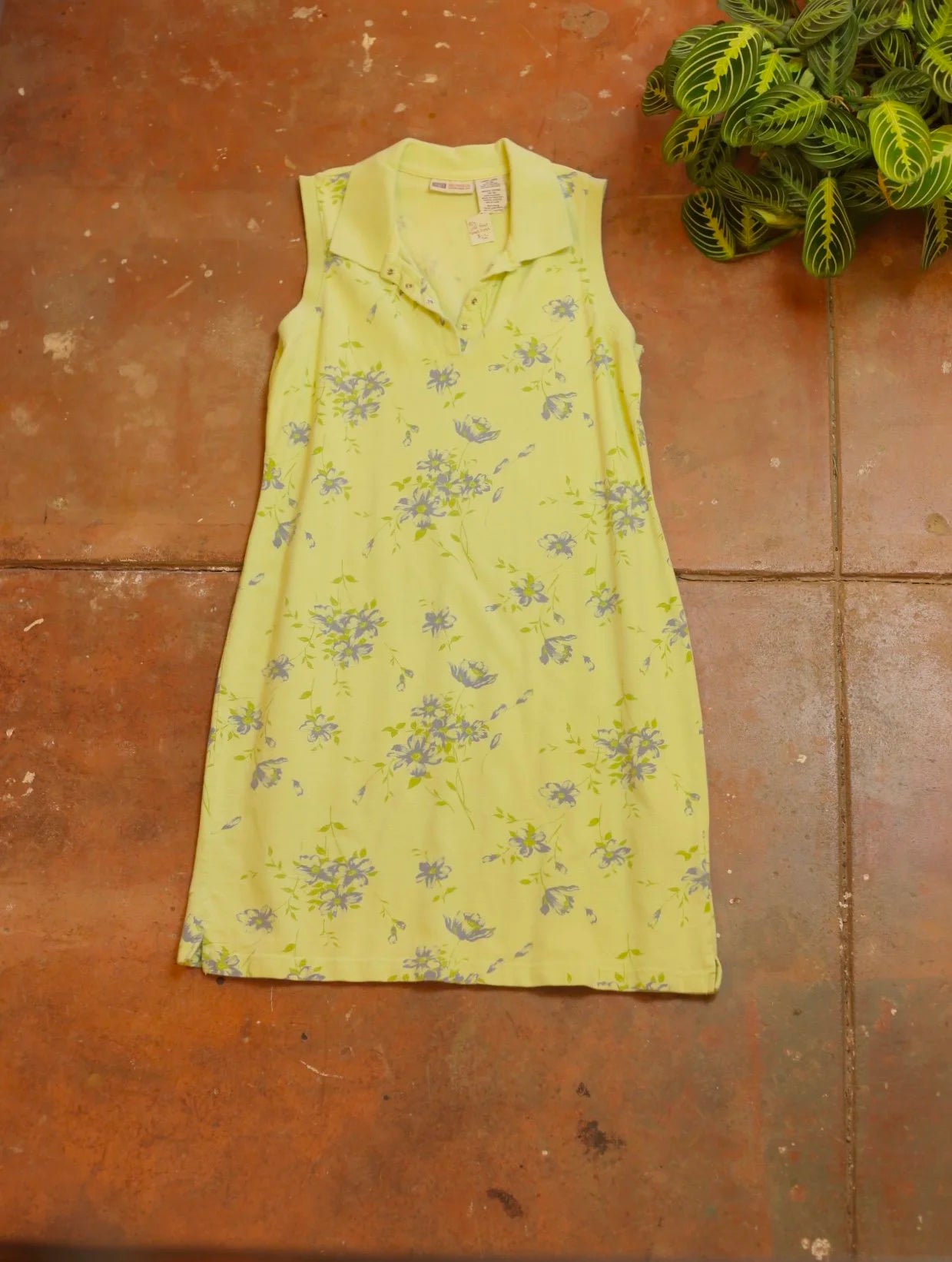 90s Tennis Dress with Blue Flowers
