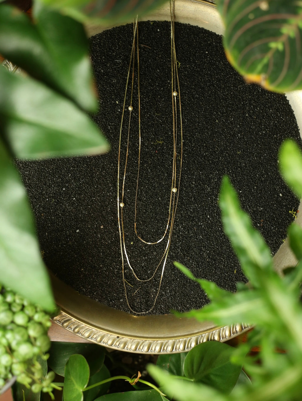 1980s Gold Tone Pearl Multi Layer Necklace by Sarah Coventry
