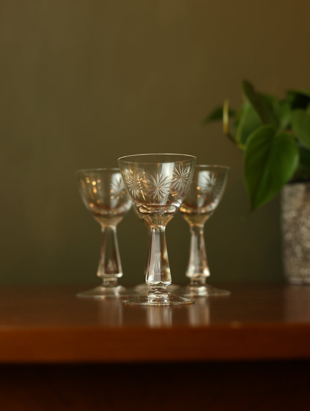 MCM Starburst Cordial Crystal Glasses