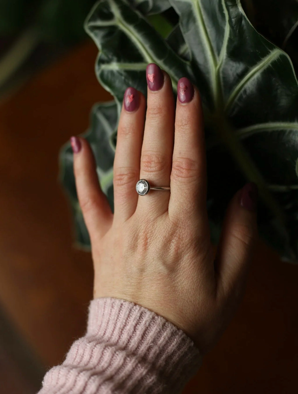 Cubic Zirconia Silver Tone Ring - Size 8.5