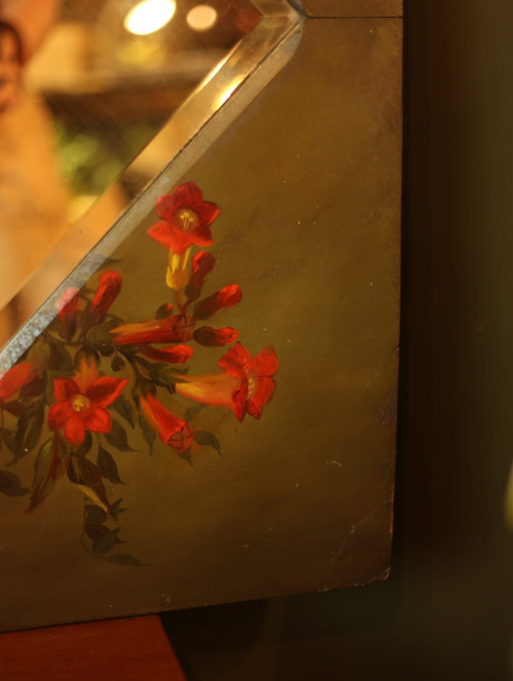 Large Hand Painted Floral Mirror