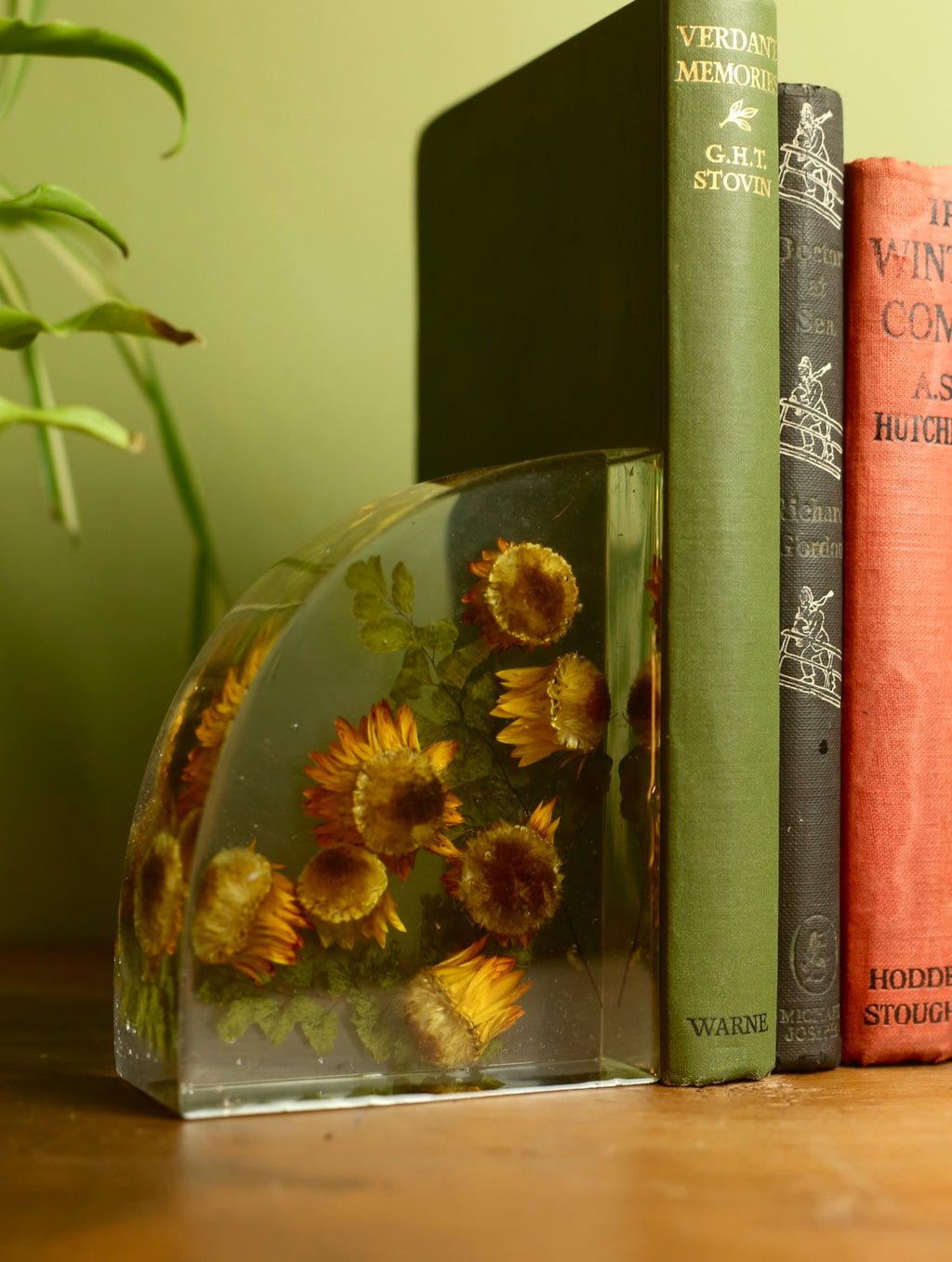 Strawflower Resin Bookends