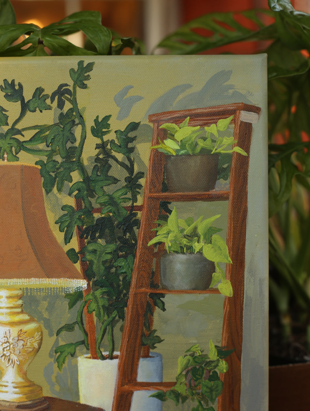 Still Life of a Lamp & Plants by Jess Howe