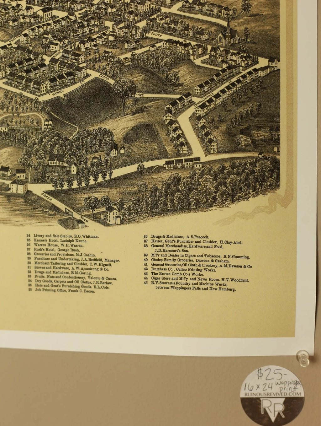 1889 Wappingers Falls Map Print 16 x 24