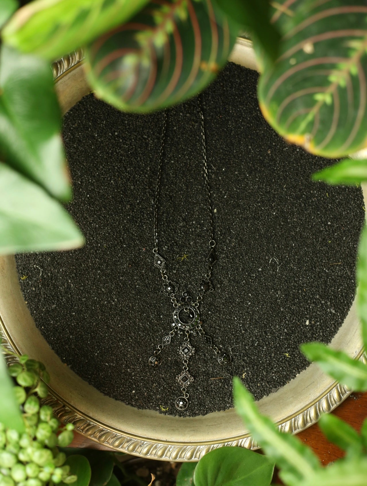 Black Victorian Style Necklace