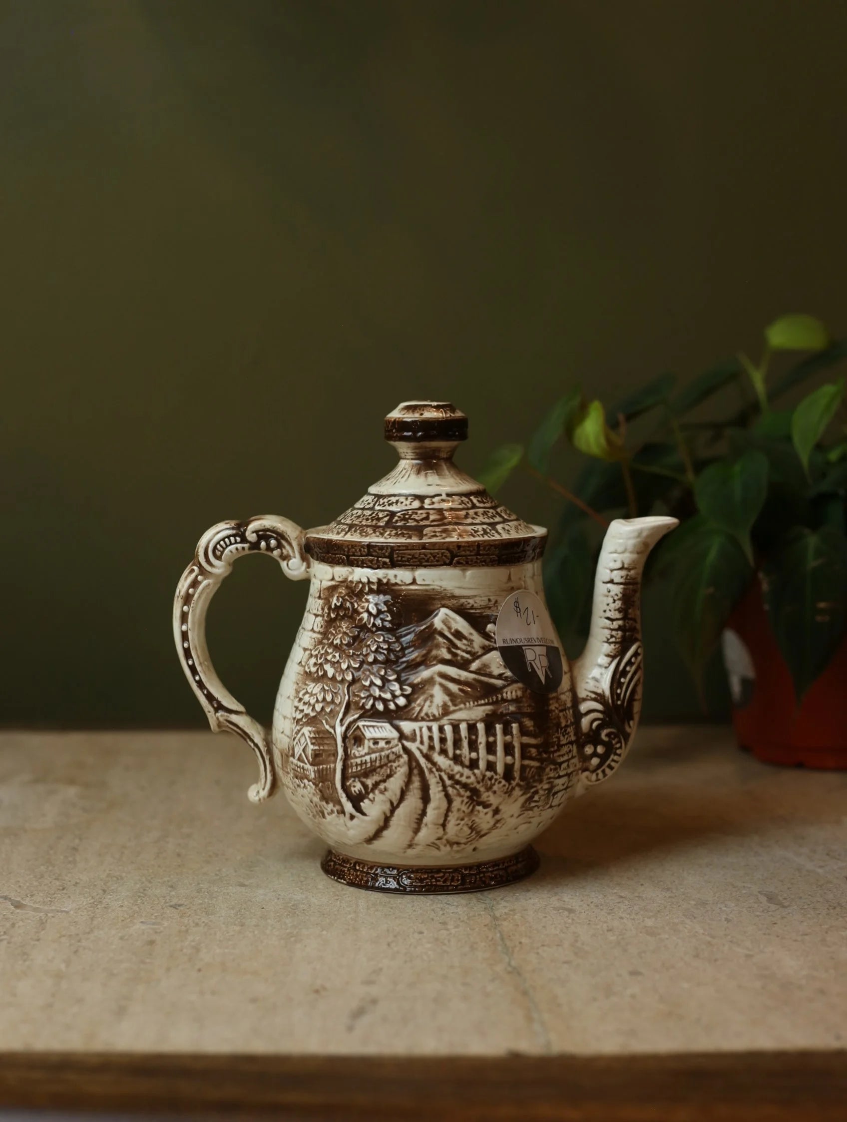 Vintage Watermill Teapot