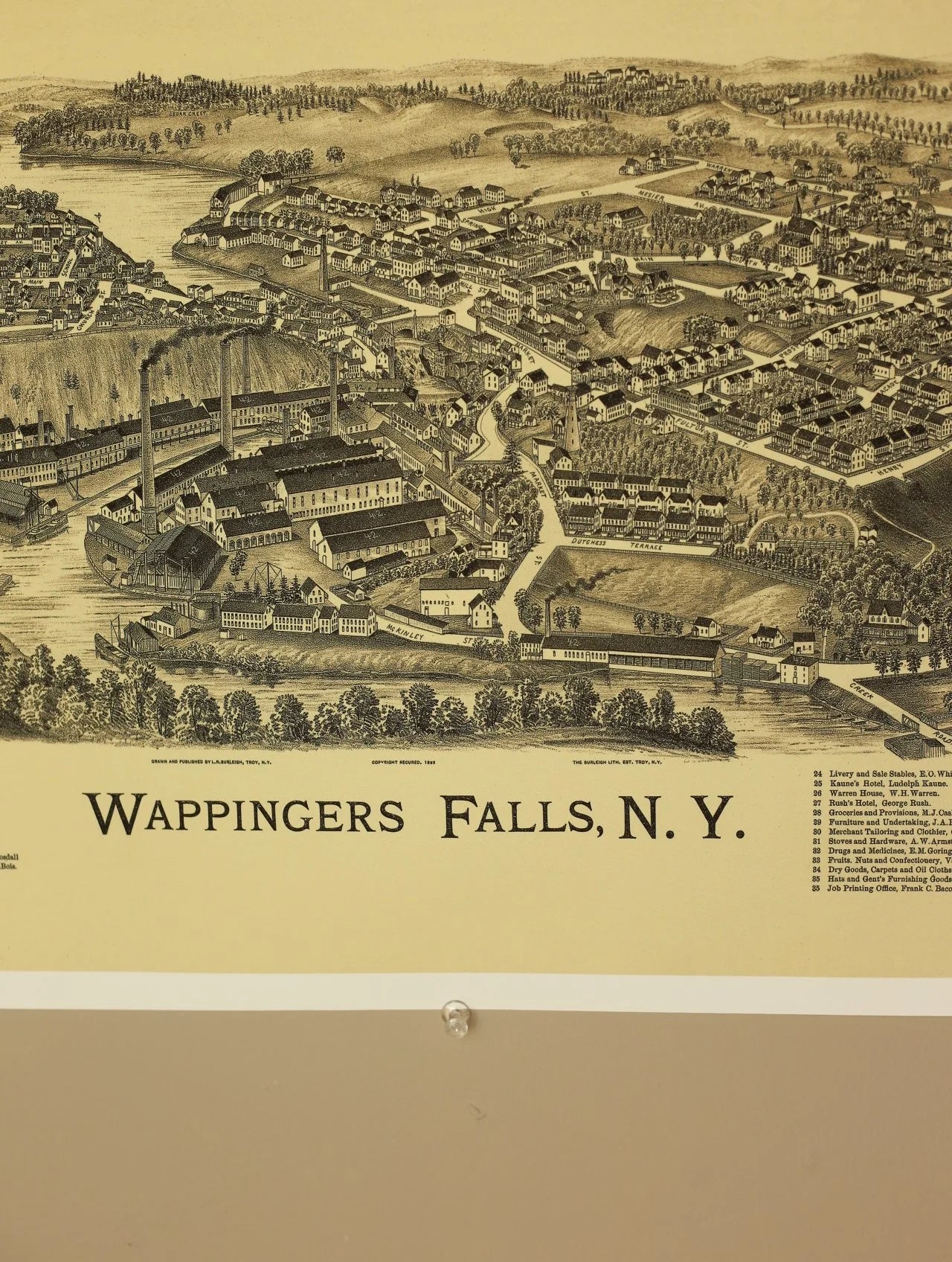 1889 Wappingers Falls Map Print 16 x 24
