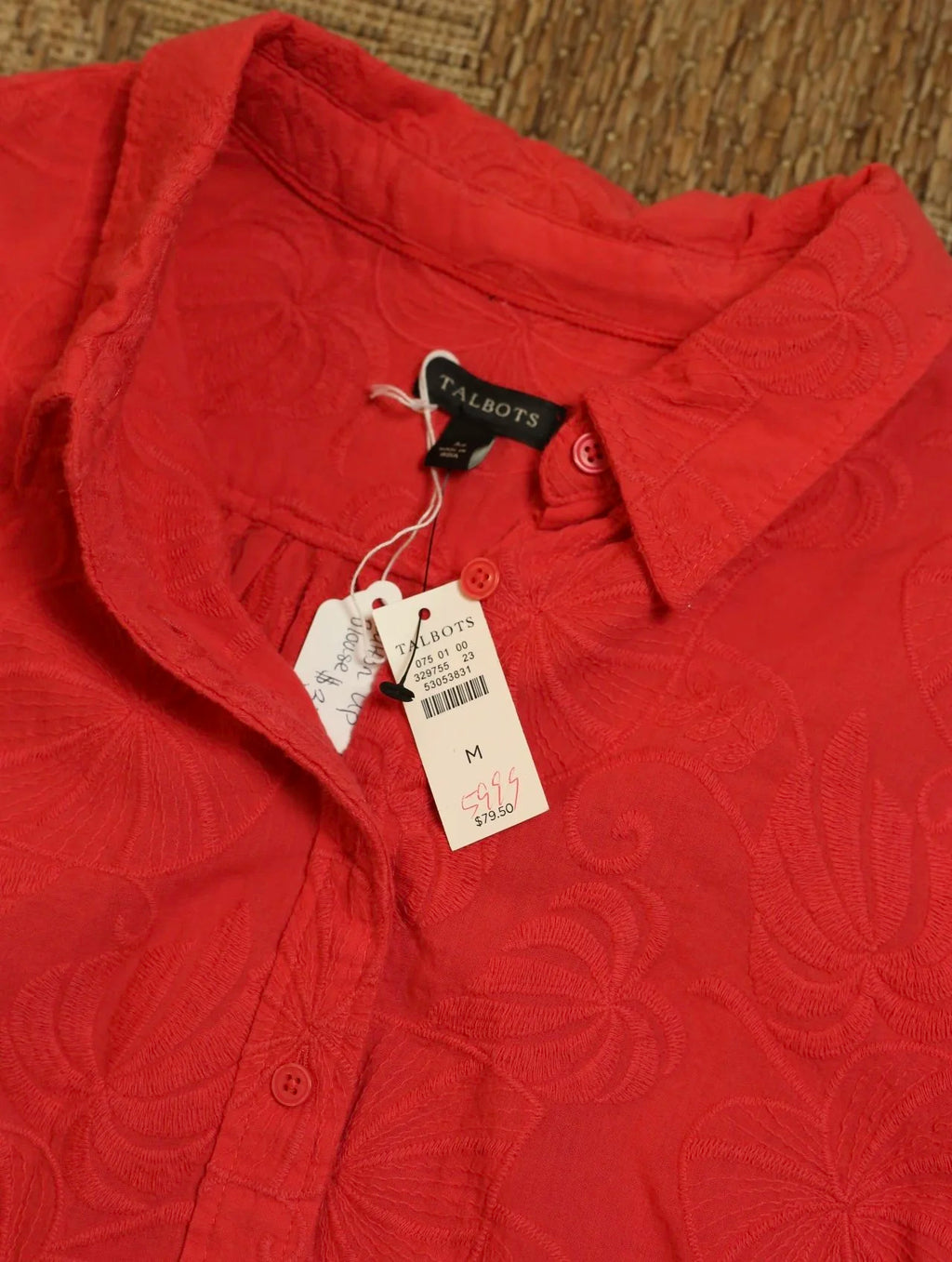 Coral Floral Button Up