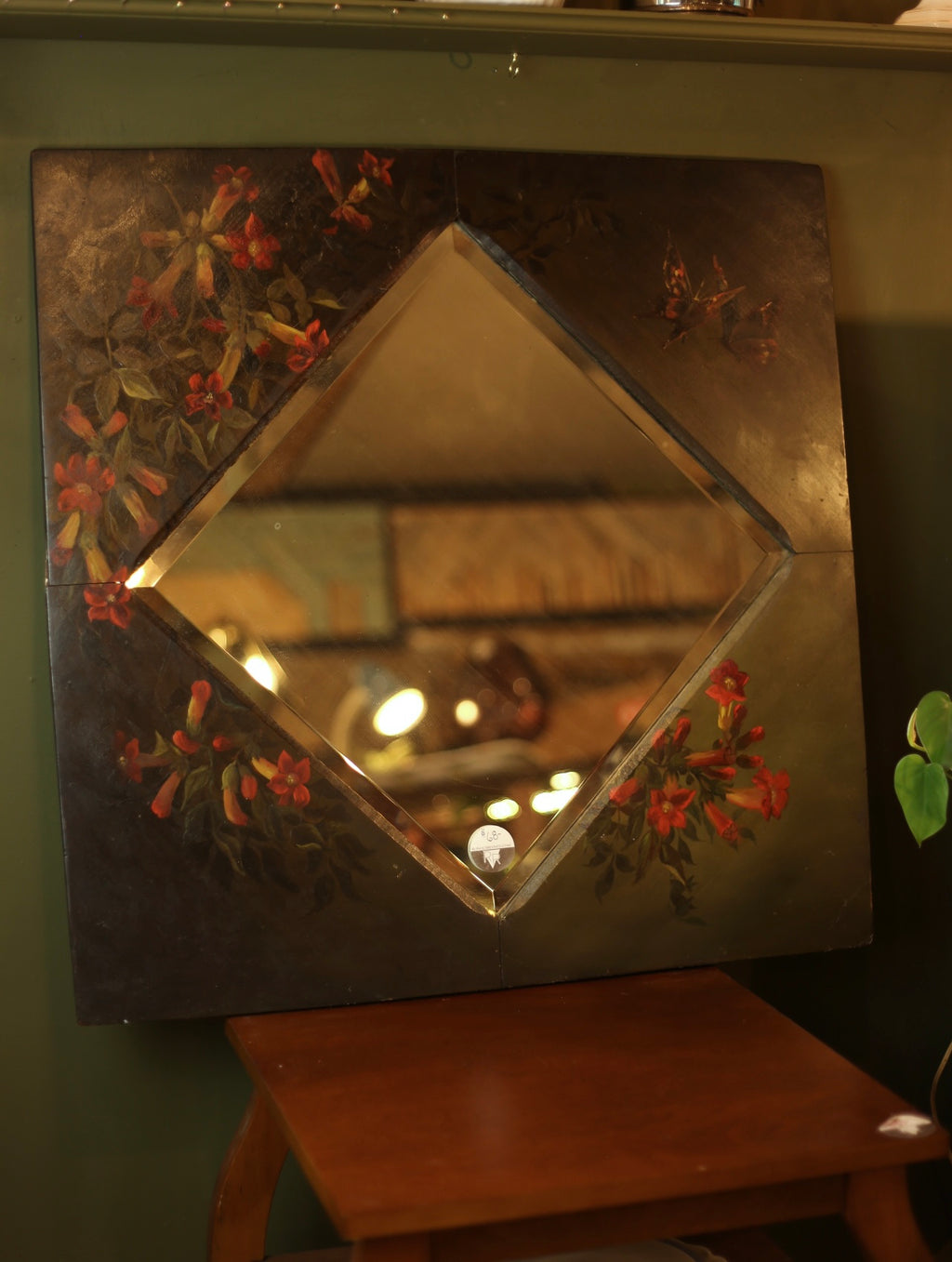 Large Hand Painted Floral Mirror