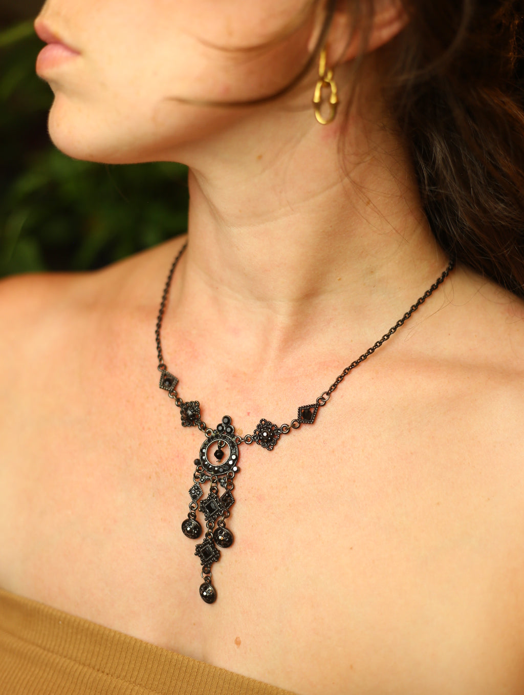 Black Victorian Style Necklace