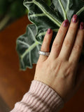 Silver Tone Baguette Band Ring - Size 6