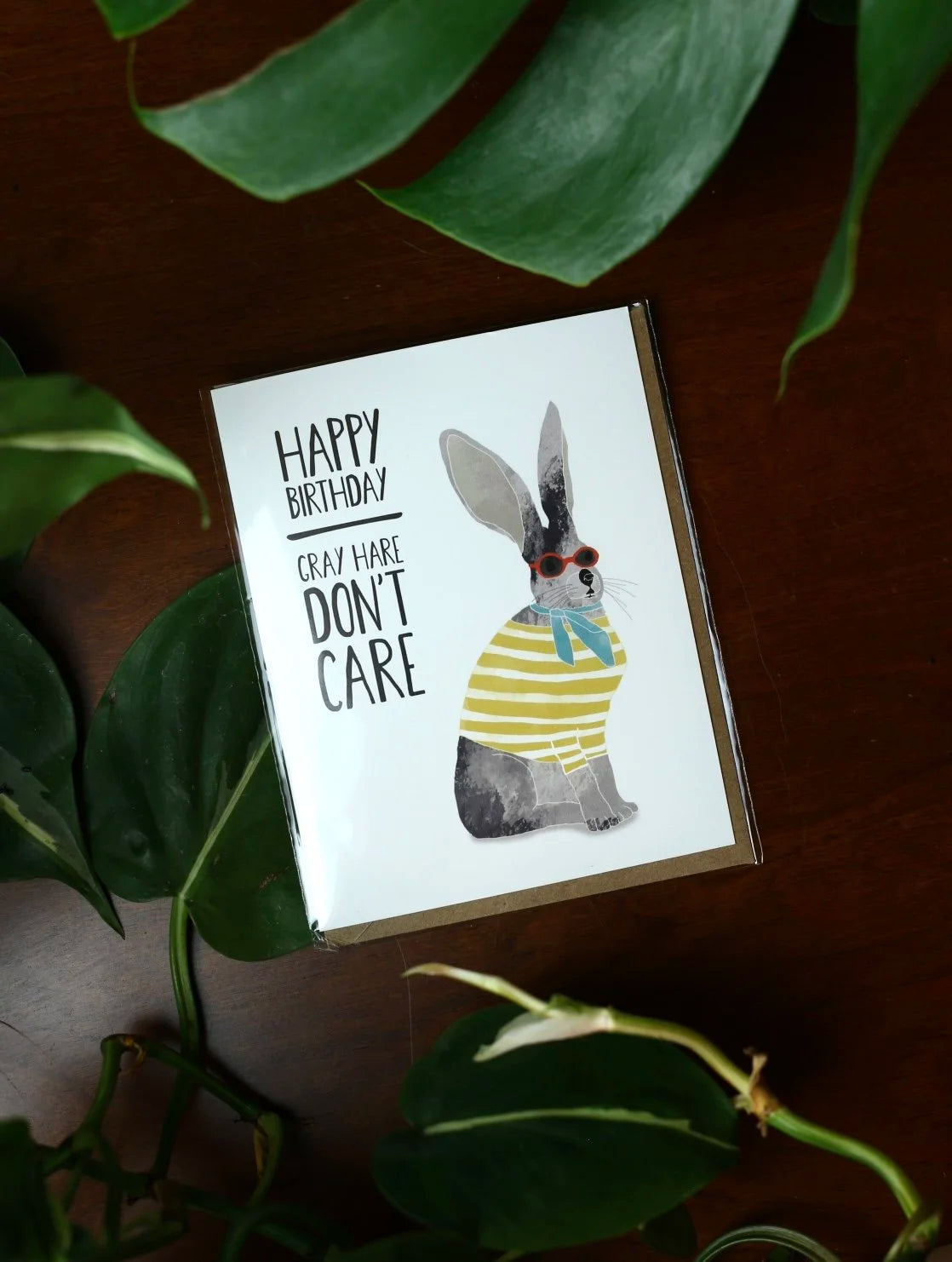 Happy Birthday Gray Hare Don't Care Card
