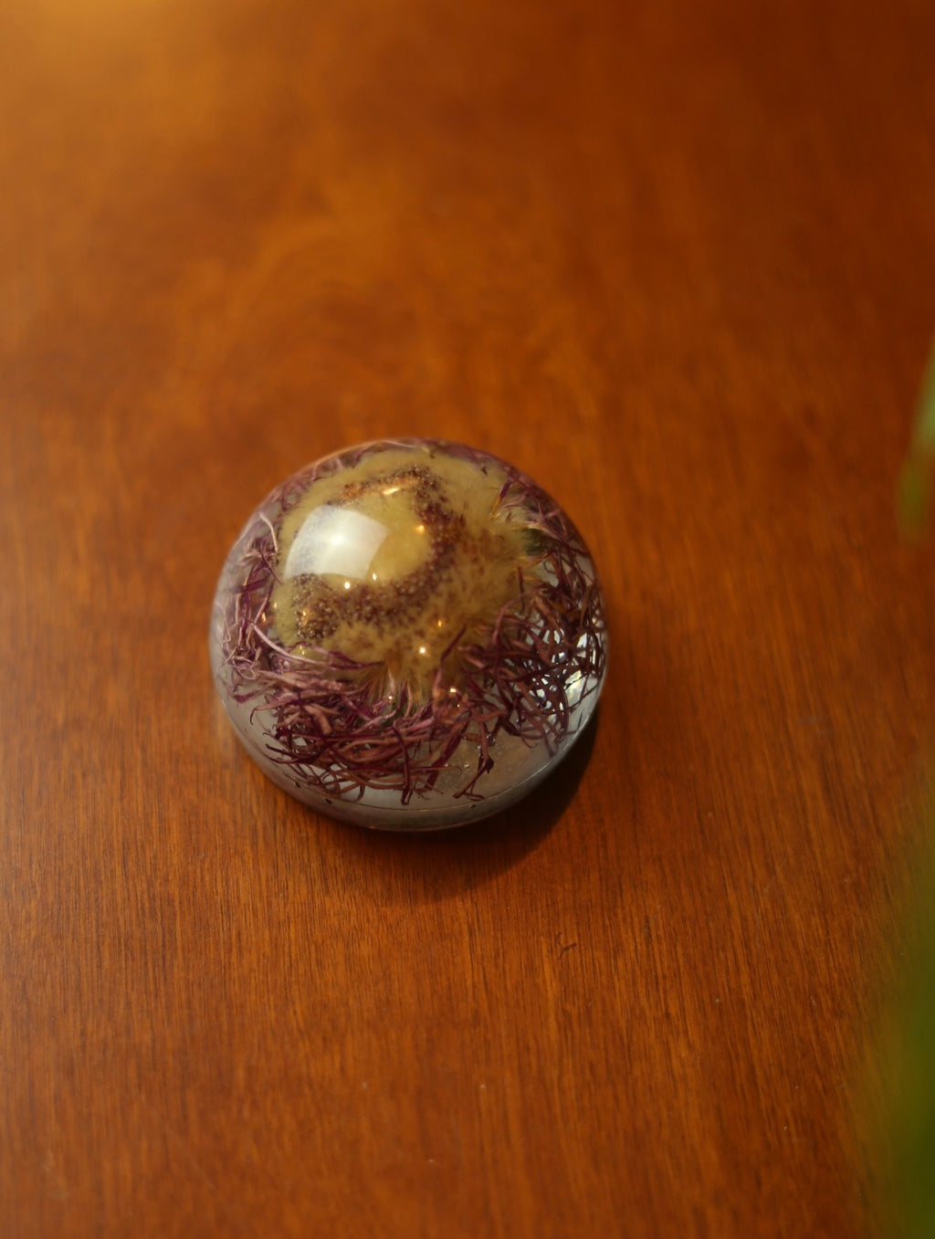 Pink Flower Resin Paperweight