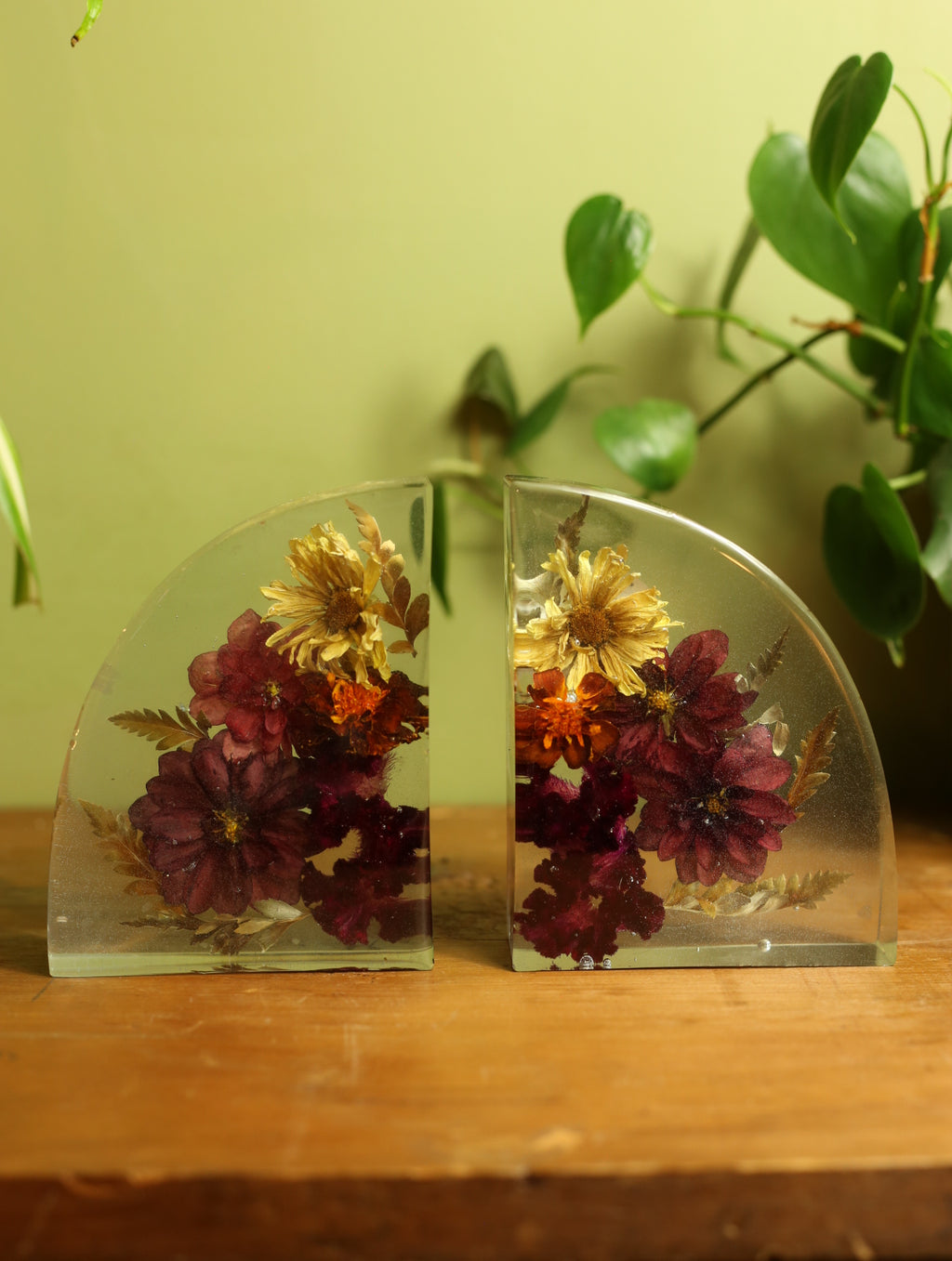 Dried Dahila & Mixed Flower Bookends
