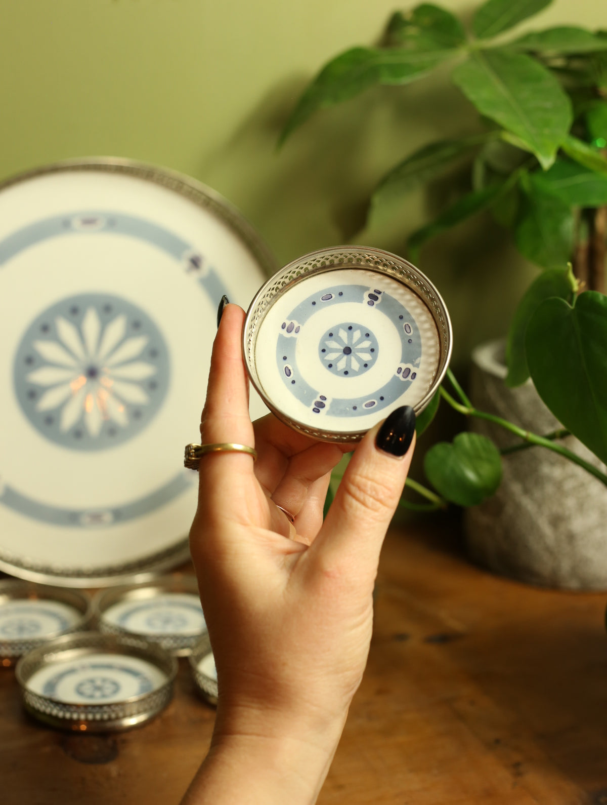 German Art Deco Coaster and Tray Set